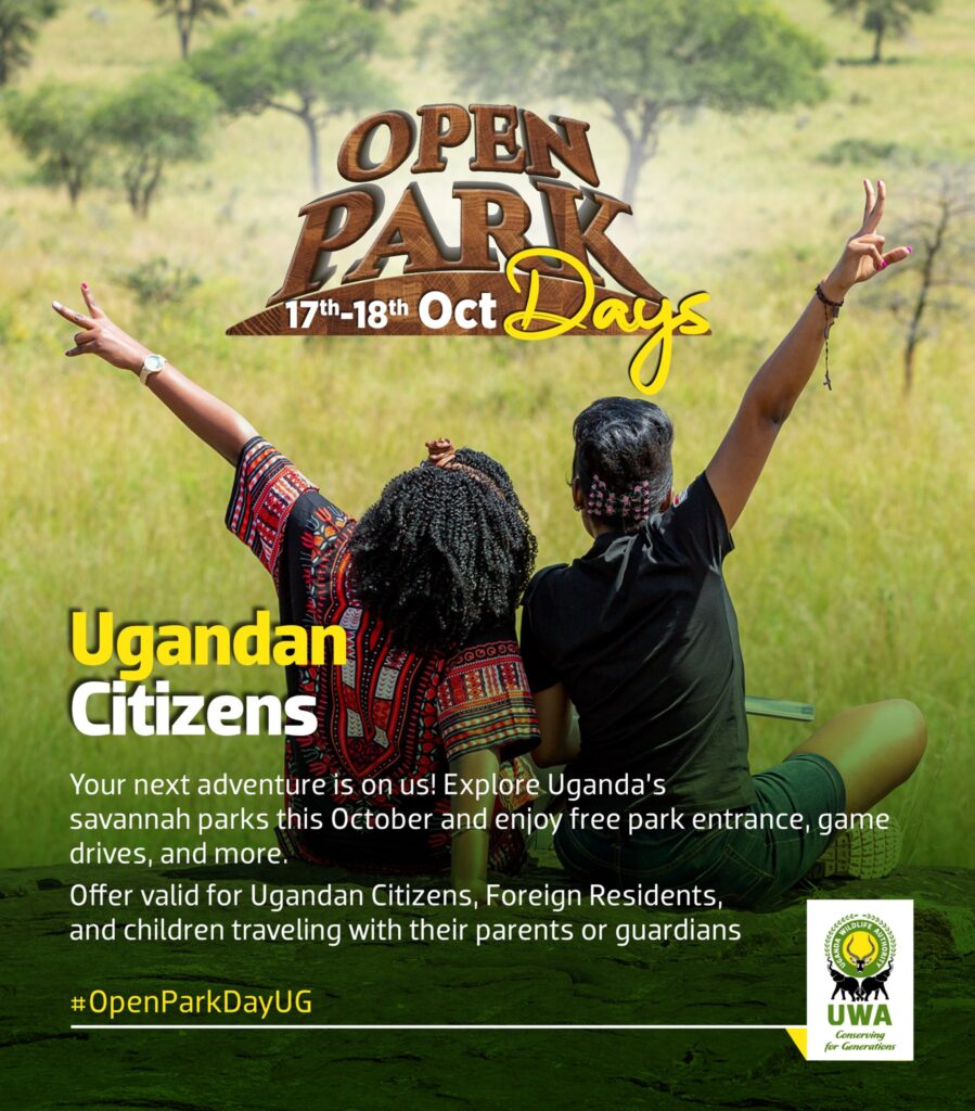 Uganda Wildlife Authority Open Park Day Uganda 2024 Inititive Poster