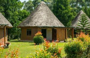 Photograph showing one of the cottages at Kakiri Farm Resorts in Wakiso, Uganda