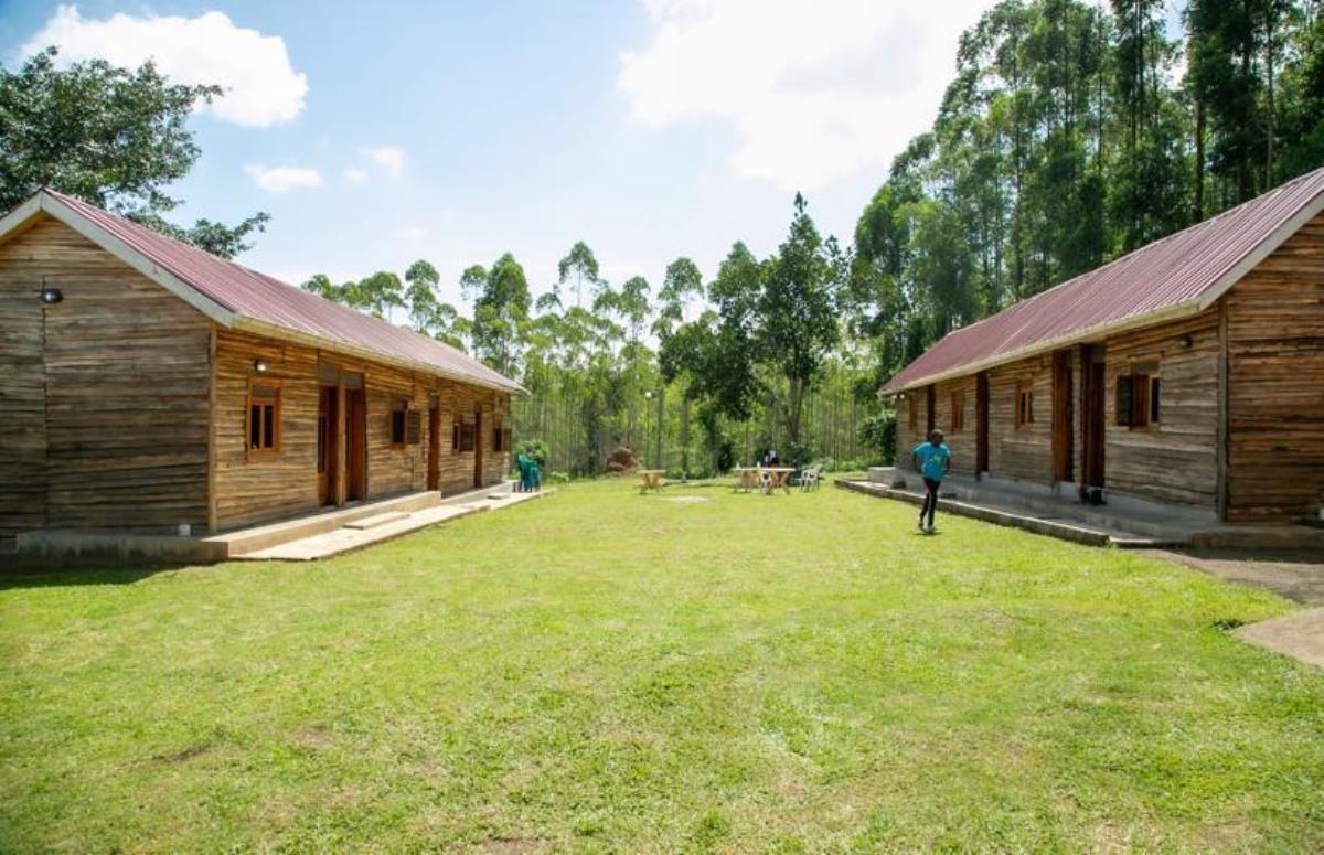 A photograph of accommodation rooms taken from Kakiri Farm Resorts in Wakiso, Uganda.