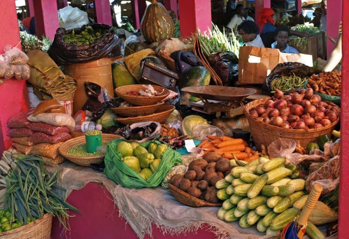 A photograph taken from Nakasero Market in Kampala, Uganda.