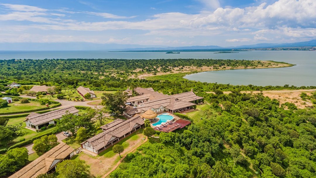 Property Exterior Aerial view Photo Mweya Safari Lodge Queen Elizabeth National Park Uganda Western Region