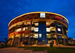 A photograph of Arena Mall in Kampala, Uganda