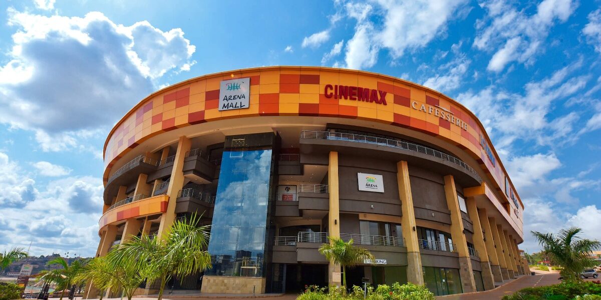 A photograph of Arena Mall in Kampala, Uganda