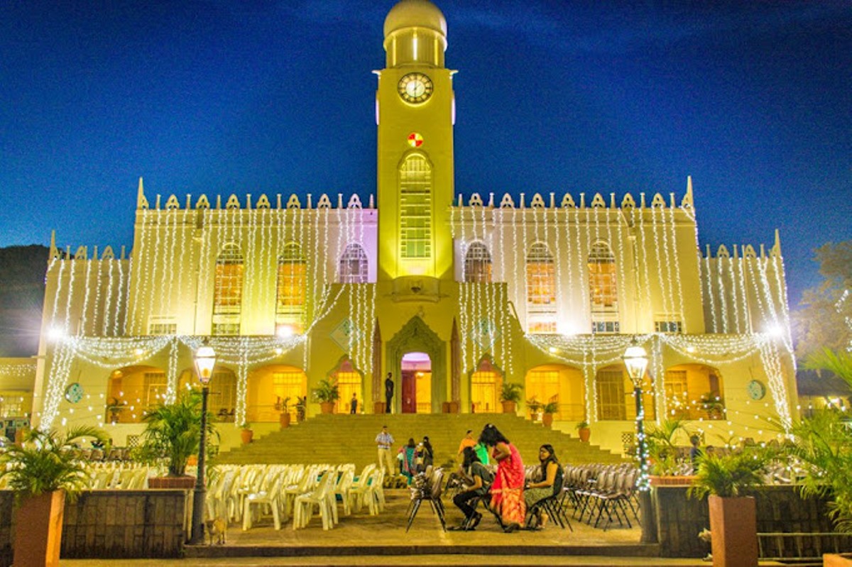 A photograph of the Aga Khan Mosque in Kampala, Uganda