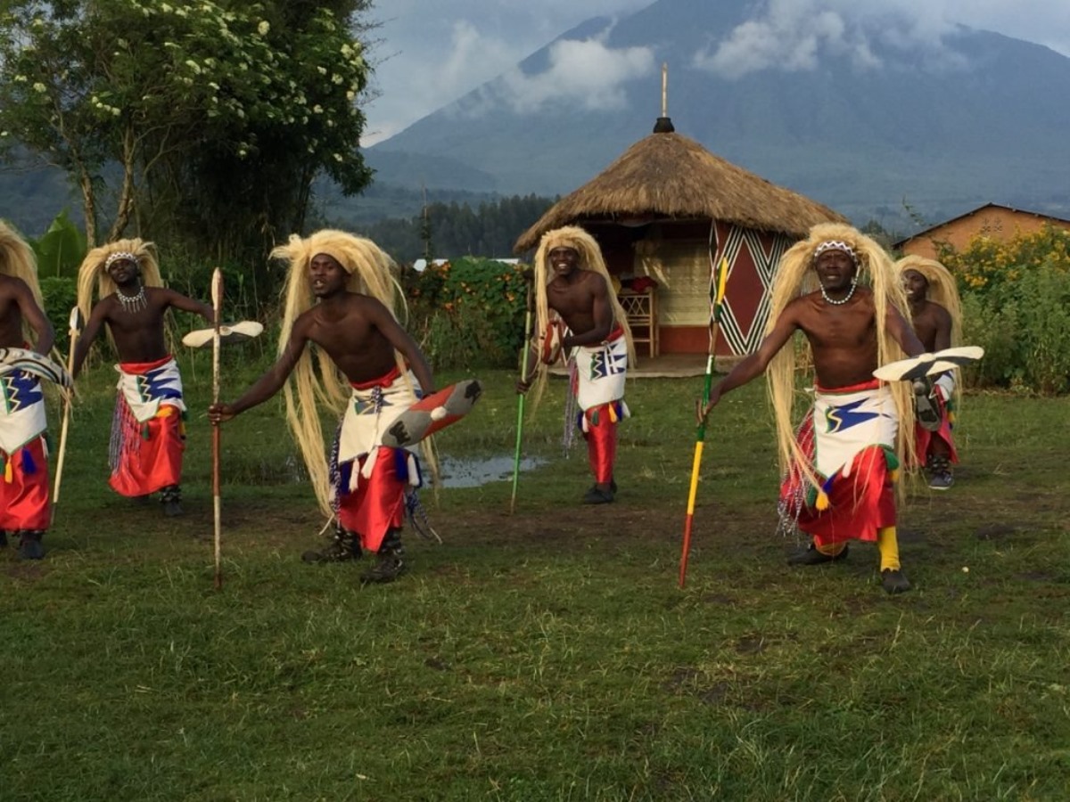 Photograph taken during a traditional dance in the Gorilla Guardians Village in Musanze District, Rwanda