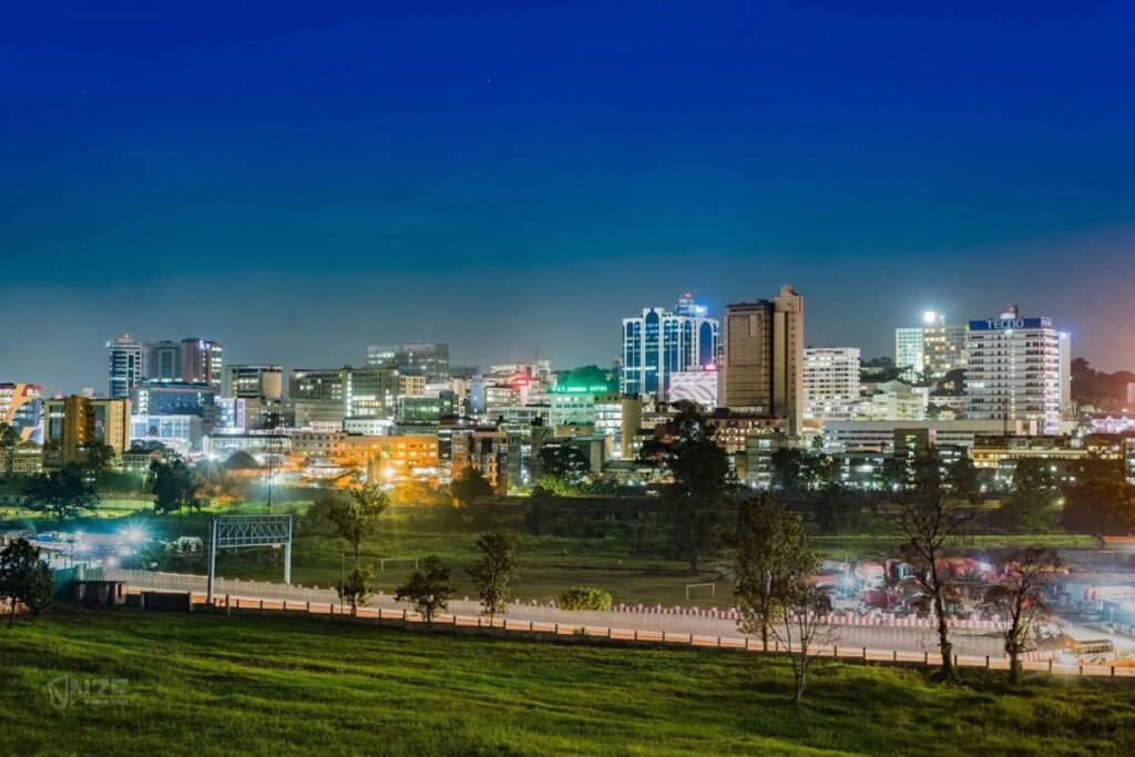 Photograph of Kampala City, Uganda taken at Night