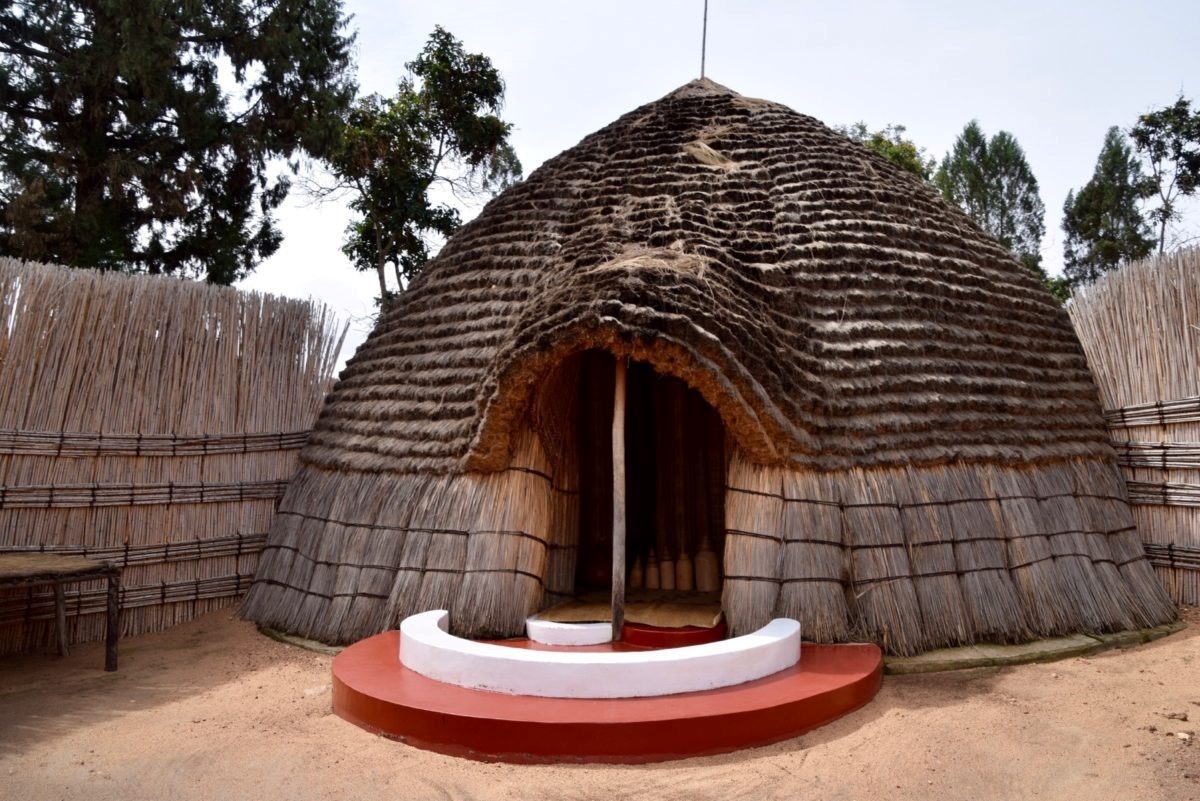 Photograph of the reenactment of the King's Palace taken during a cultural tour in the Gorilla Guardians Village in Musanze District in Rwanda