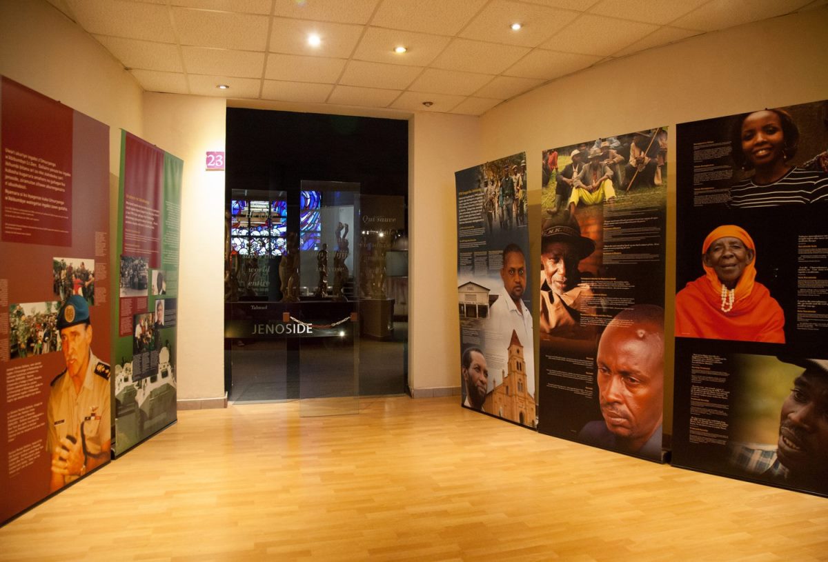 Photograph of the gallery at the Kigali Genocide Memorial taken during a historical tour in Rwanda