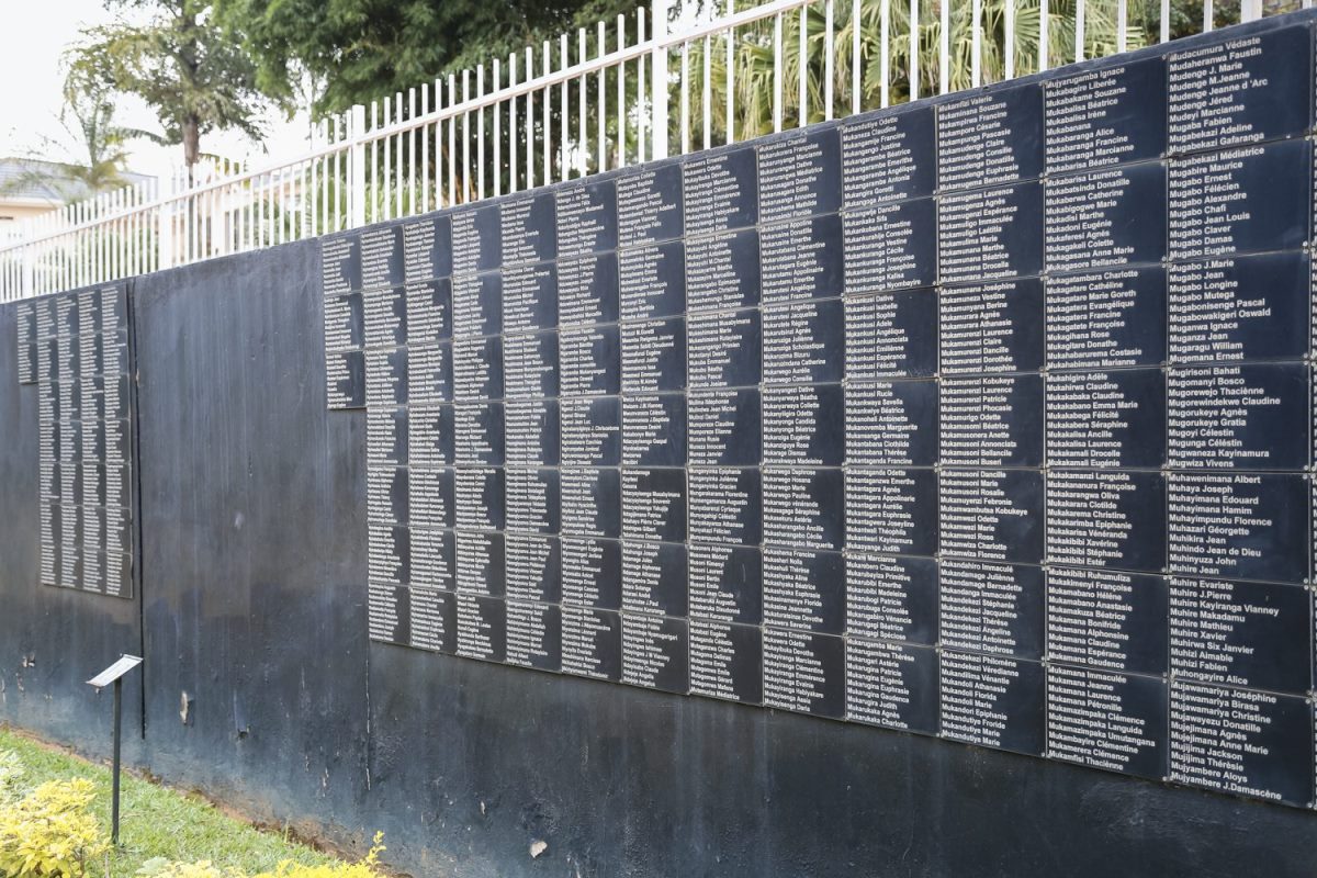 Photograph of the names of the victims from the Kigali Genocide taken during a historical tour at Kigali Genocide Memorial in Rwanda