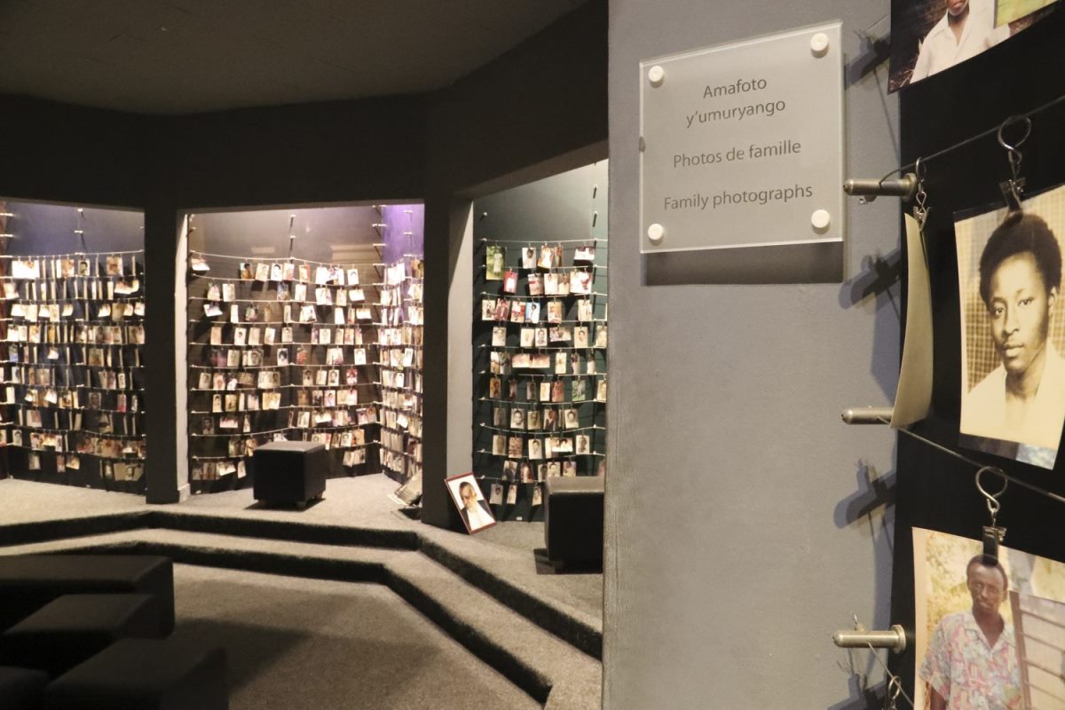 Photograph of the gallery at the Kigali Genocide Memorial taken during a historical tour in Rwanda