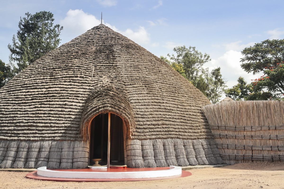 Photograph of the exterior of the King's Palace taken during a cultural tour in Rwanda's Cultural Heritage Corridor in Rwanda