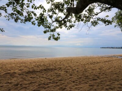 Photograph of Lake Kivu taken from the shores of Lake Kivu in Rwanda.