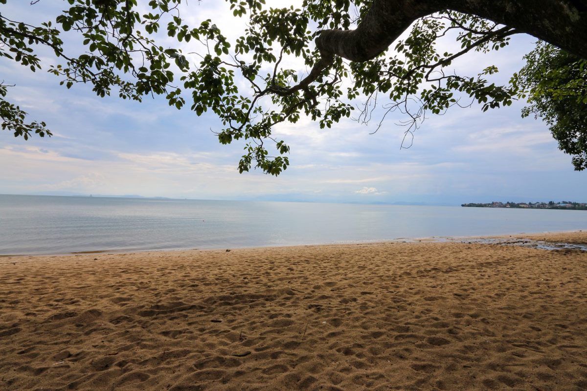 Photograph of Lake Kivu taken from the shores of Lake Kivu in Rwanda.