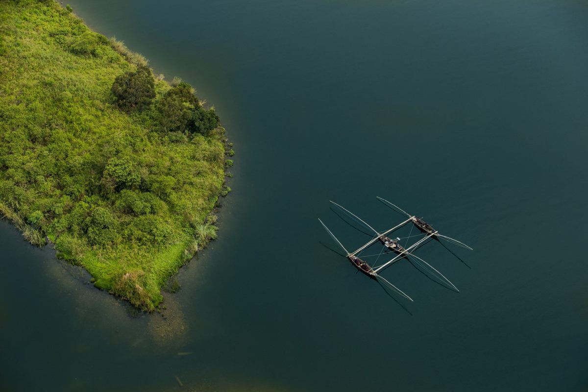 Photograph of the aerial view of Lake Kivu taken during the Lake Kivu Experience in Rwanda