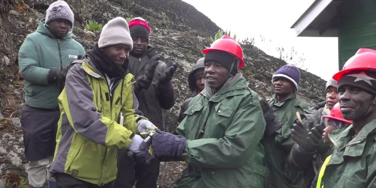 A photograph taken during the opening of the New Elena Camp in Rwenzori Mountain National Park in Western Uganda