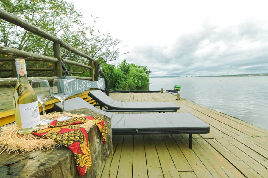 Pool side chairs Photo Tilapia Lodge Entebbe Uganda Central Region