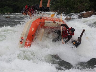 Photograph taken during a White Water Rafting adventure on the Nile River in Jinja, Uganda