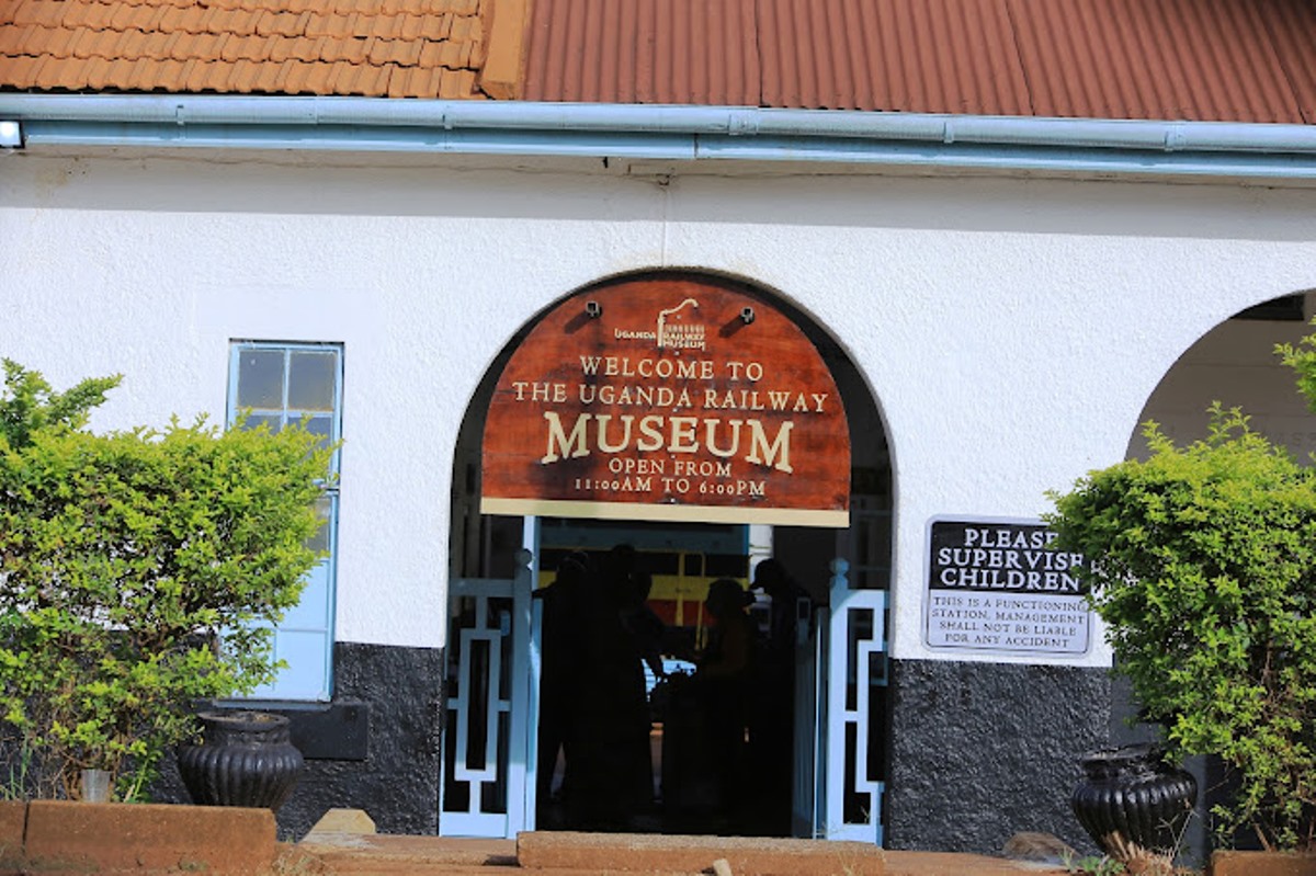 Photograph of the entrance leading into the Uganda Railway Museum taken during a tour to the Uganda Railway Museum in Jinja, Uganda