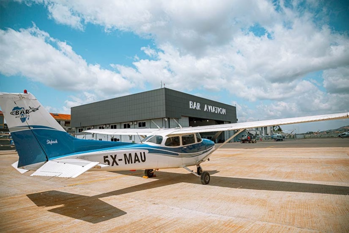 Photograph of the Cessna-C-172 aircraft taken from BAR Aviation in Uganda