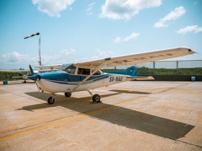 Photograph of the Cessna-C-172 aircraft taken from BAR Aviation in Uganda