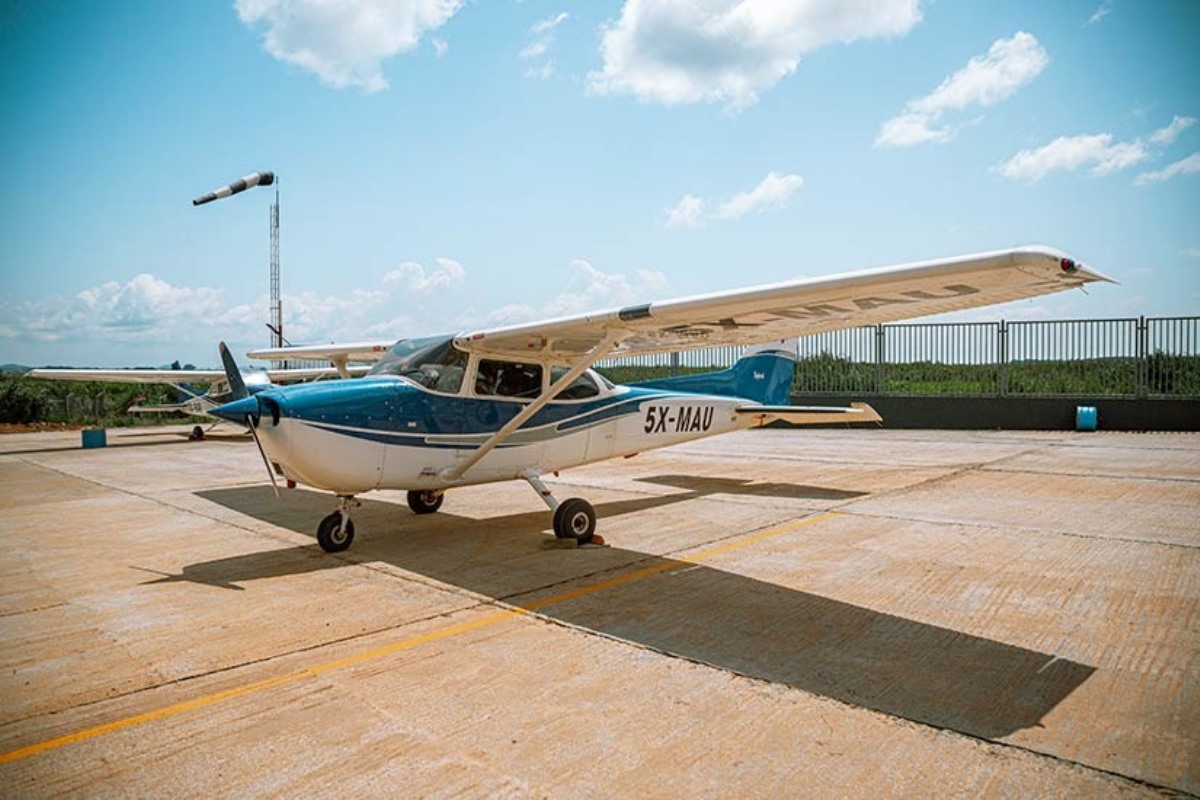 Photograph of the Cessna-C-172 aircraft taken from BAR Aviation in Uganda