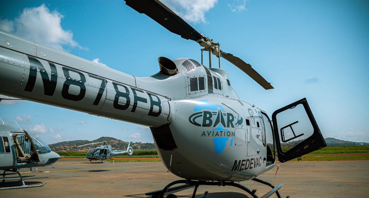 Photograph of an aircraft taken at the BAR Aviation in Uganda