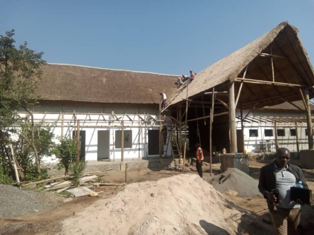 Photograph taken during the construction of Pabidi Lodge in Murchison Falls National Park in Uganda