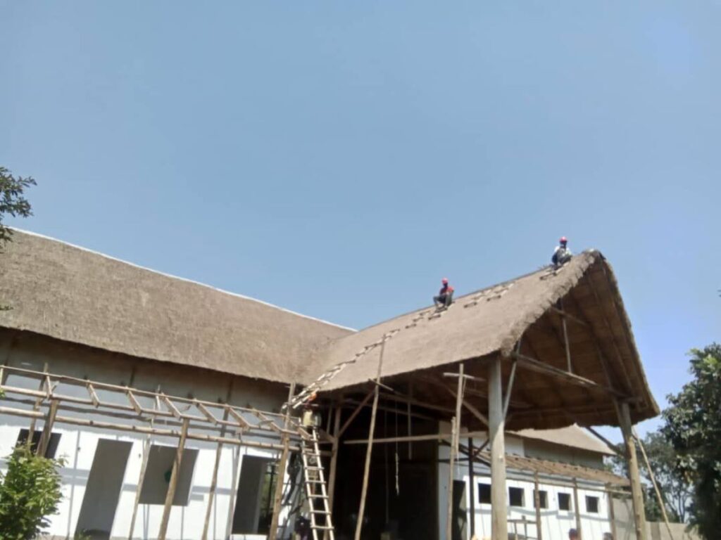 Photograph taken during the construction of Pabidi Lodge in Murchison Falls National Park in Uganda