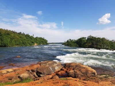 Photograph of the Itanda Falls taken during an Adventure tour to Jinja, Eastern Uganda