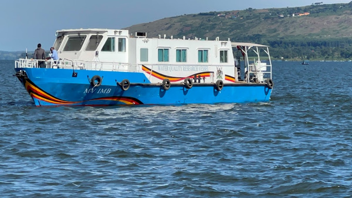 Photograph of one of the moving vessels taken from the Jinja Port in South Eastern Uganda