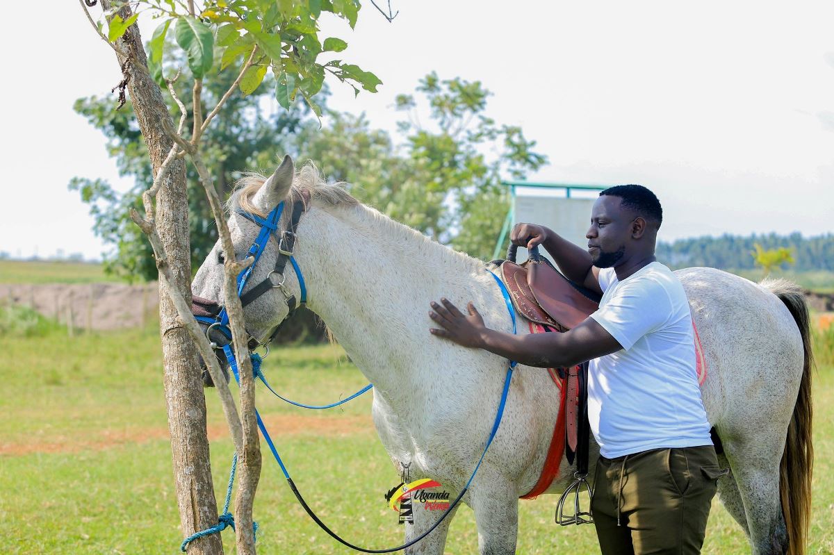 Photograph of a tourist taken during a horseback riding tour in Jinja, Eastern Uganda