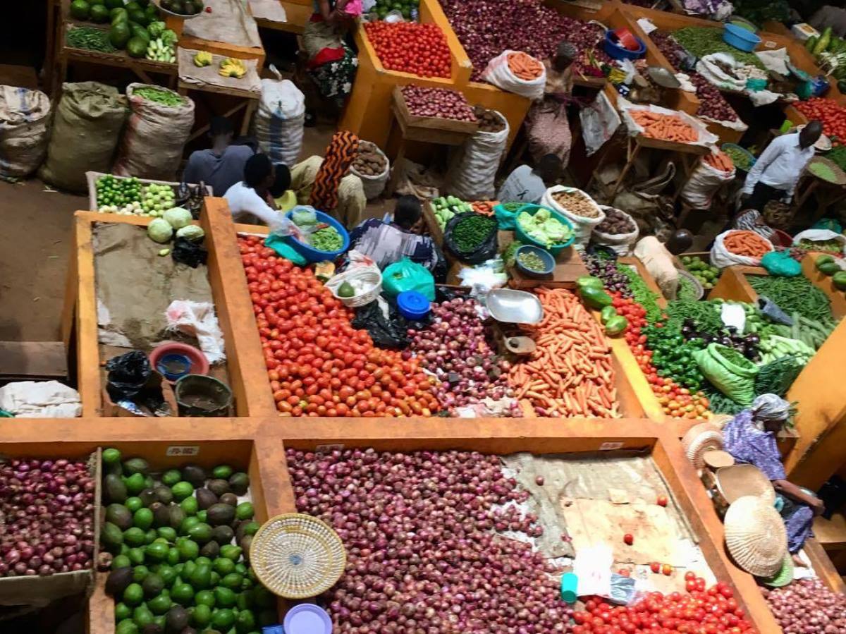 Photograph taken from the Jinja Central Market in Jinja, Eastern Uganda during a Jinja City tour