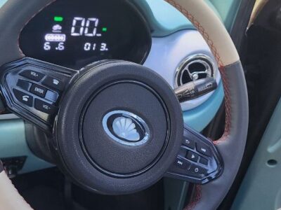 Photograph of the Steering wheel of the new vehicle donated to the Uganda Wildlife Conservation Education Centre by Mr. Tumuhimbise Bruce