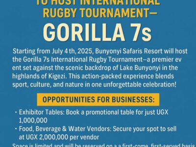 Bunyonyi Safaris Resort, located on the scenic shores of Lake Bunyonyi in Kabale, southwestern Uganda, is gearing up to host the inaugural Gorilla 7s International Rugby Tournament