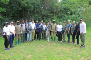 Photograph taken from the Ziwa Rhino Sanctuary in Nakasongola, Uganda during a 10-day familiarization trip organized by the Uganda Tourism Board (UTB) for a group of 10 travel trade professionals from India