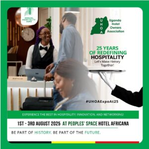 The Uganda Hotel Owners Association (UHOA) is gearing up for a landmark event as it marks 25 years of excellence in the hospitality industry with its annual Hospitality Expo, set to take place from August 1st to 3rd, 2025, at Hotel Africana in Kampala