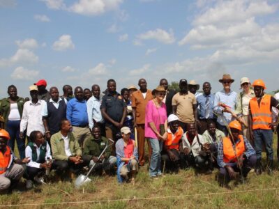 Photograph taken during the launch of the construction of Namoni Lodge in Kidepo Valley National Park in Northeastern Uganda by Kara-Tunga