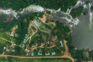 Photograph showing aerial view of Adrift Overland Camp where the 2025 Nyege Nyege is set to take place