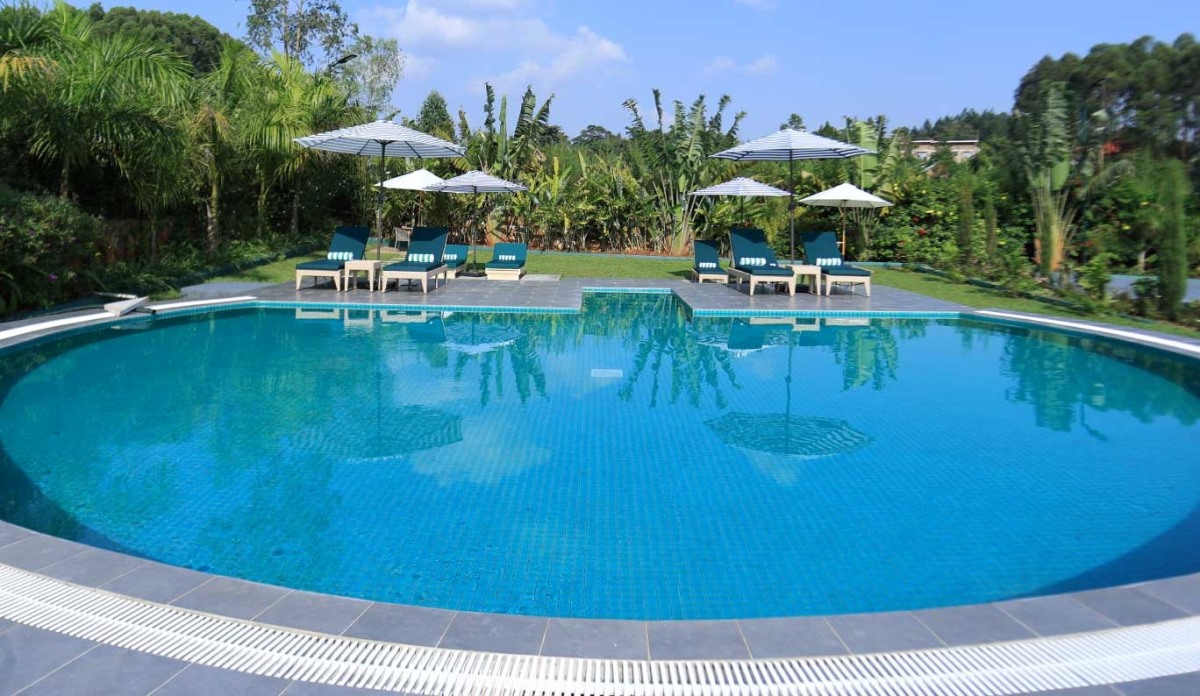 Photograph of the swimming pool at Theron Leisure Park and Residences in Wakiso, Uganda