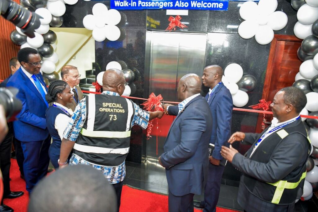 Photograph taken during the launch of the new Karibuni Business Lounge at Entebbe International Airport in Entebbe, Uganda