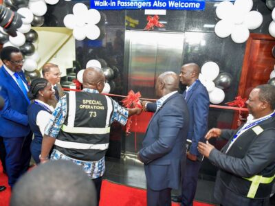 Photograph taken during the launch of the new Karibuni Business Lounge at Entebbe International Airport in Entebbe, Uganda