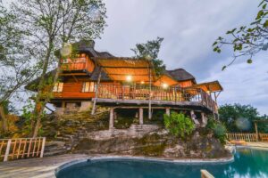 Photograph showing the property exterior of Kyaninga Lodge in Fort Portal in Uganda Western Region
