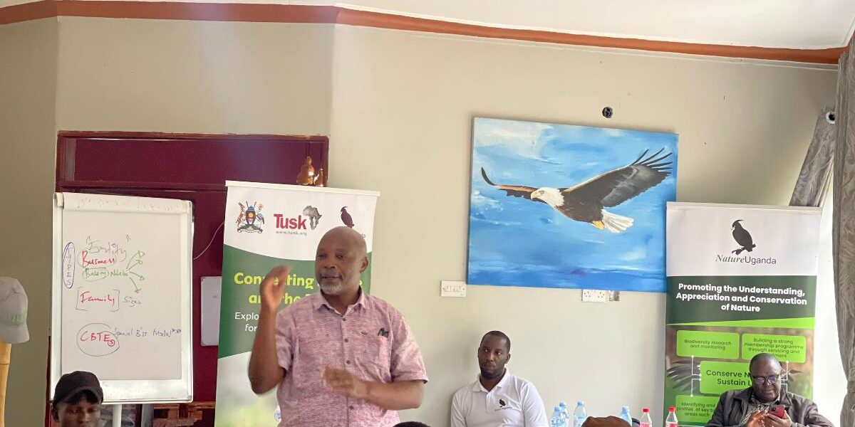 Photograph taken during NatureUganda's training program for the Mabamba Wetland Eco-Tourism Association (MWETA)