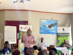 Photograph taken during NatureUganda's training program for the Mabamba Wetland Eco-Tourism Association (MWETA)