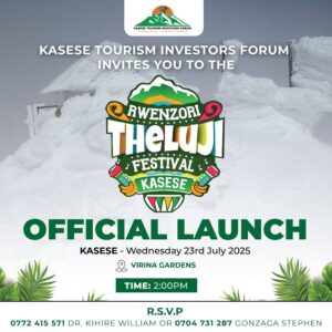 Kasese is set to launch of the 4th Edition of the Rwenzori Theluji Festival scheduled for Wednesday 23rd July 2025 at Virina Gardens Kasese