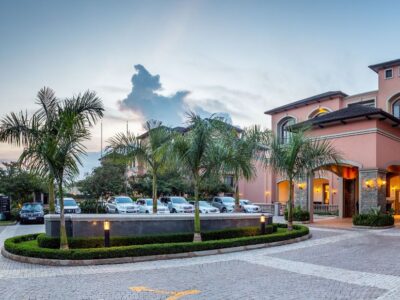 Photograph showing the property exterior of Méstil Hotel & Residences in Kampala, Uganda