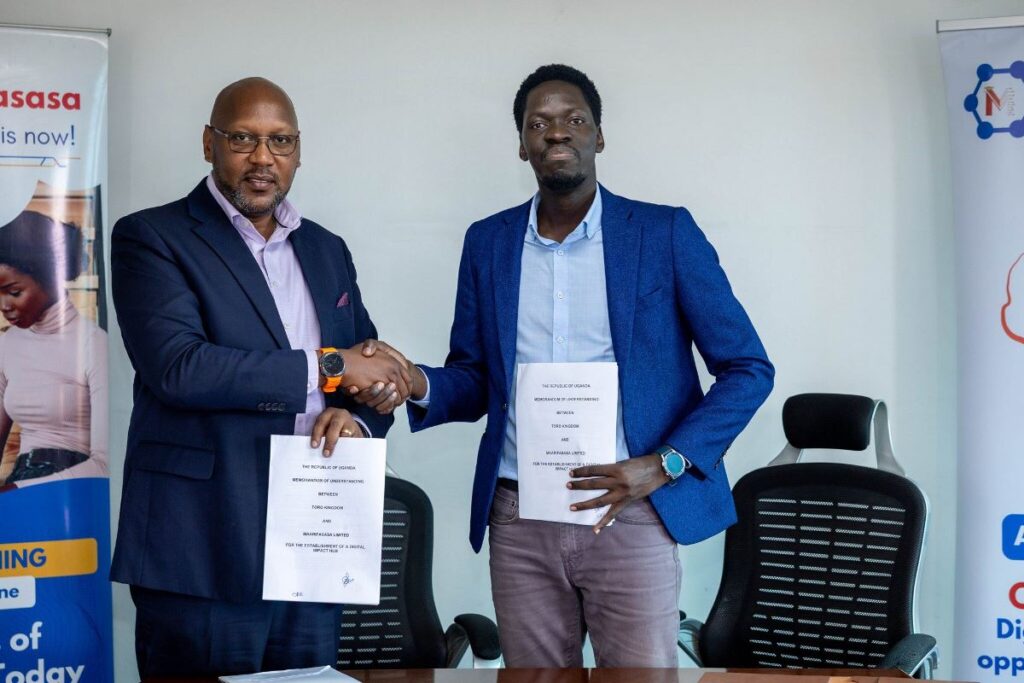 Tooro Kingdom has signed a five-year Memorandum of Understanding (MoU) with Maarifasasa to establish the Tooro Digital Impact Hub hosted at the Kingdom’s ICT Centre in Fort Portal Tourism City