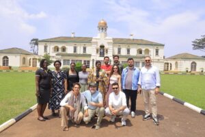 Photograph of Turkish Influencers and their guides at the Kabaka's Palace in Mengo, Kampala taken during their Epic 9-Day Tour in Uganda