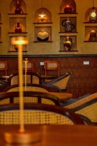 Photograph showing the interior of the newly opened Bend 25 Café on Mutungo Hill, Kampala, Uganda