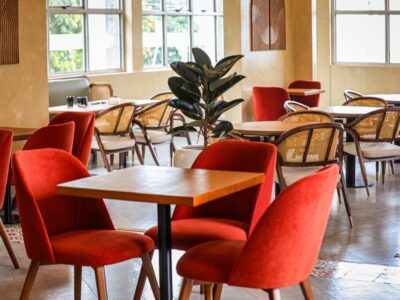 Photograph showing the interior of the newly opened Bend 25 Café on Mutungo Hill, Kampala, Uganda